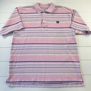 Southpole Pink Striped Polo Shirt Men's size Medium